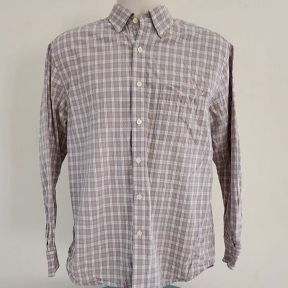 Lyle & Scott Scotland Blue, Gold & White Check Button Down Shirt Size: Medium - Picture 1 of 9
